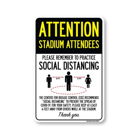 Signmission PSA Stadium Attendees Practice Social Distancing 14in X 10in Wall Graphic, OS-NS-RD-1014-25376 OS-NS-RD-1014-25376