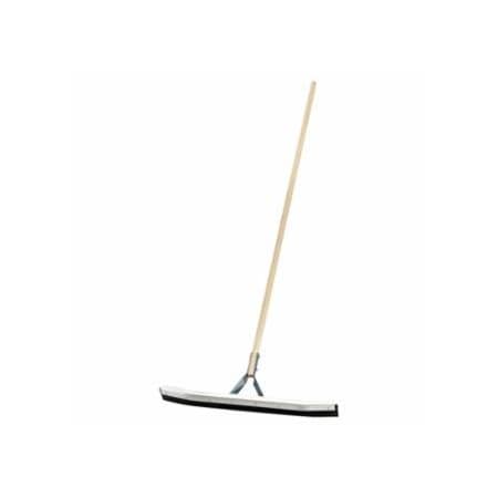 Magnolia Brush Non-Sparking Floor and Driveway Squeegee, Curved, 24 in, Black Rubber, Includes Steel 455-4624