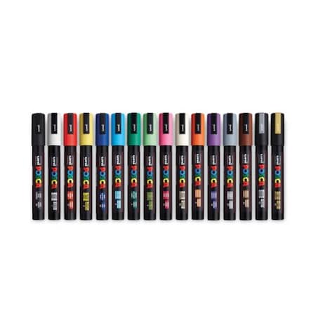 Vertex POSCA Permanent Medium Specialty Marker, Multi Color - 16PK VE3743696