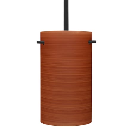 Besa Lighting Besa Tamburo 5 Stem Pendant, Cherry, Black Finish, 1x 100W MAX E26 Base 1TT-4005CH-BK
