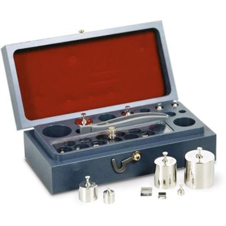A&D 9 Piece 5-2-2-1 Calibration Weight Set with Certificate, Class I, Type II, Stainless Steel Polished AD-1800-1G-C