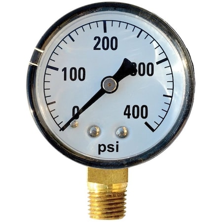 Green Leaf Standard Dry Pressure Gauge, 2 in Dial, 400 psi SG400PK1