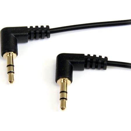 Startech.Com 1 ft Slim 3.5mm Right Angle Stereo Audio Cable - M/M MU1MMS2RA