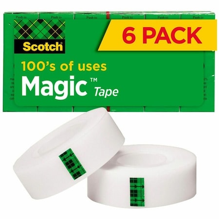 Scotch Magic Tape, 3/4 in. x 1296 in., PK6 810-6PK