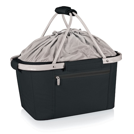 Picnic Time Family Of Brands Metro Basket Collapsible Cooler Tote, Black 645-00-175-000-0
