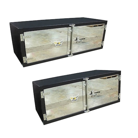 Mytee Products 18 inx18 inx60 in Steel Flatbed Trailer Underbody Tool Box for Trailer & Semi Truck, 2PK TBSS181860-PLx2