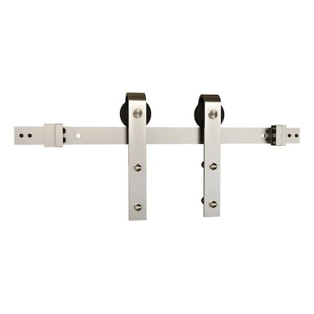 Schlage Residential 6ft 6in Sliding Barn Door Hardware Kit with J Strap Hangers Satin Nickel Finish SD10JSTP66619