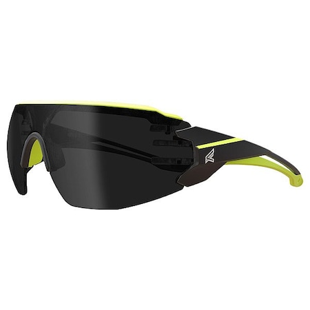 Edge Eyewear Taven, Safety Glasses, Anti-Fog, Smoke Lens, Black, High Vis Yellow Frame, Half-Frame, Polarized TV166VS