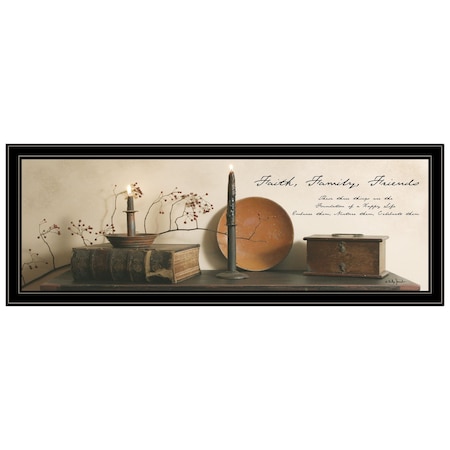 Homeroots Faith Family Friends 2 Black Framed Print Wall Art 406431