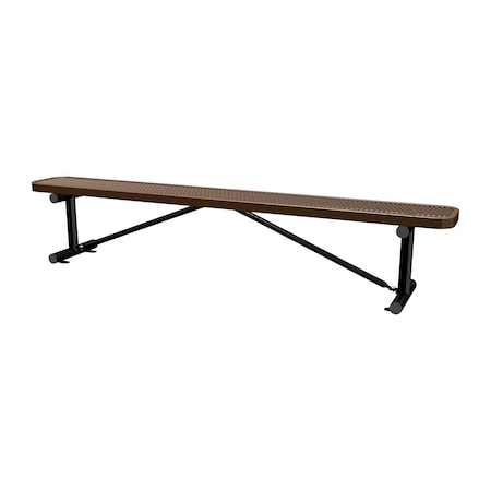 Leisure Craft Bench w/o Back, Surfce Mount, 8ft., Brown B8XPSM-BROWN