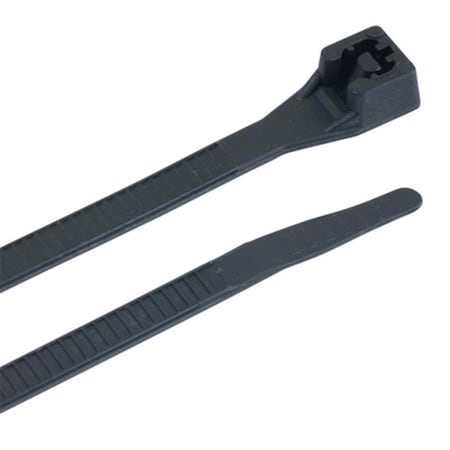 Shockwave Cable Tie, 8 in L, 2 in Max Bundle Dia., Black, Nylon 6/6, 50 lb Strength SH3116716