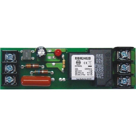 Functional Devices-Rib Track Mount Relay, 20A, SPDT, Coil Volts: 24VAC/DC RIBM2402B