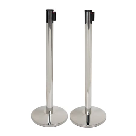 Showdown Displays Deluxe Belt Barriers (Set Of Two) - Chrome 280146-CHRO