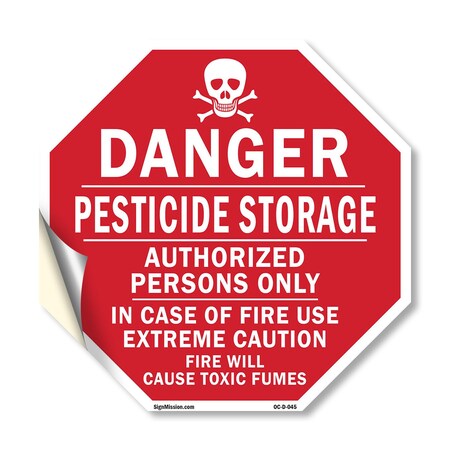 Signmission Danger Pesticide Storage Authorized, 18 Inch X 18 Inch, Vinyl Decal OC-D-18-45