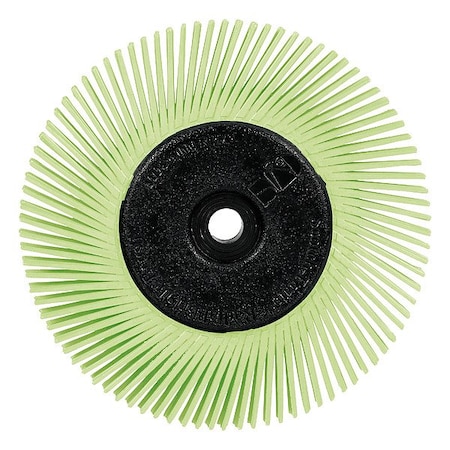 Scotch-Brite Radial Bristle Brush, SS, Green, 6 in dia. 7100374836