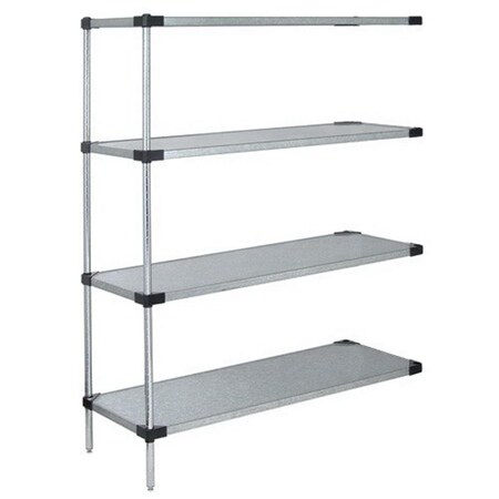 Betterbeds Solid Shelving 4-Shelf Add-On Units, Stainless Steel - 18 x 42 x 63 in. BE1137486