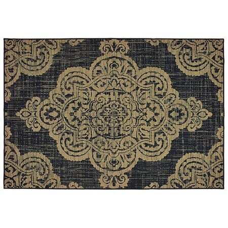 Oriental Weavers Marina Indoor Outdoor Outdoor Oriental Rectangle Area Rug, Black - 5 ft. 3 in. x 7 ft. 6 in. M5929K160230ST