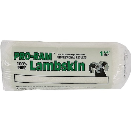 Linzer Paint Roller Cover, 1-1/4 in Thick Nap, 9 in L, Lambskin Cover RC 707