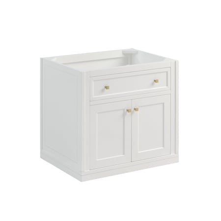 James Martin Vanities Chicago 30in Single Vanity, Glossy White, w/ 3 CM Parisien Bleu Silestone Top 503-V30-GW-3PBL