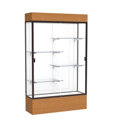 Ghent Lighted Floor Display Case 48x80x16, White 2174WB-BZ-MK