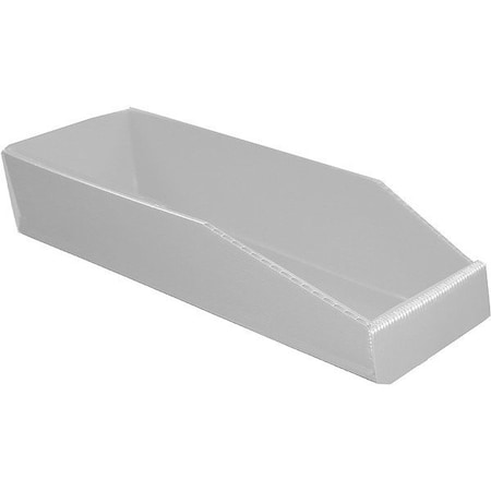 Zoro Select Hopper Bin, 0.38 cu ft, White, Corrugated Plastic 5737 WHITE