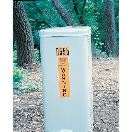 Brady Outdoor Vinyl 1 in Black on Orange Numbers 0 Card of 10 Labels, 10PK 6560-0