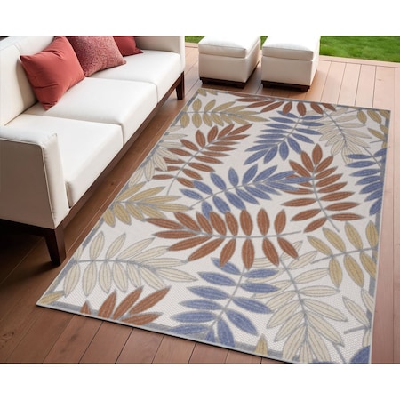 Homeroots 4' X 6' Blue Indoor Outdoor Area Rug 527620