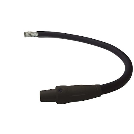 Power Assemblies Type W Pigtail 400A 4/0 AWG Series 16 Female Camlock to Tinned 3 ft, Black 40TW16003FTE