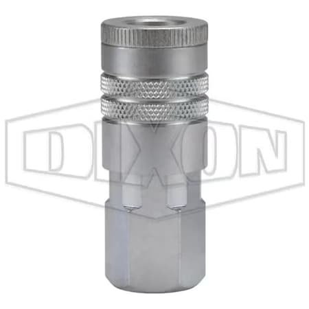 Dixon Air Chief Industrial Female Quick Connect Coupler, 1/2-14 Nominal, Quick Connect Coupler x NPTF, Ste DC10