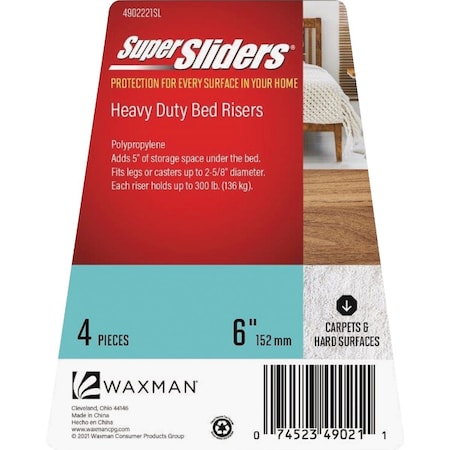 Super Sliders 6'' Bed Risers, 4PK 4902221SL