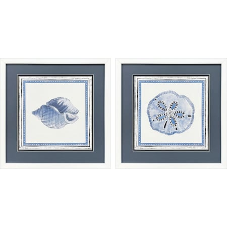 Homeroots Set Of Two Seaside Blues I White Framed Wall Art, 2PK 653899