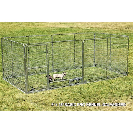 K9 Kennel Store 8ft X 16ft Basic Dog Kennel Pro Galvanized BPRO8X16FK