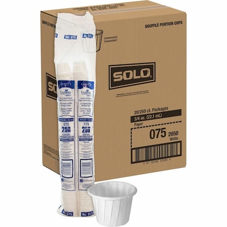 Dart Paper Portion Cups, 0.75 oz, White, PK5000 075-2050