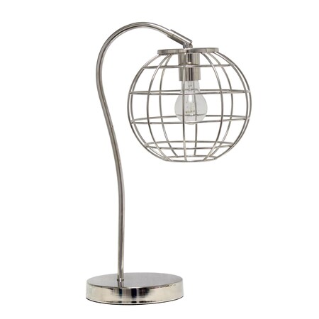 Homeroots 20" Silver Metal Novelty Table Lamp With Silver Globe Shade 643283