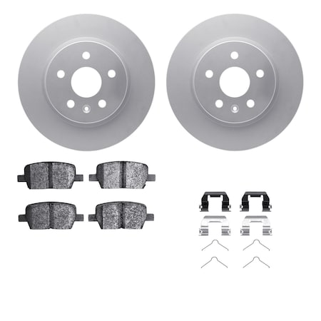 Dynamic Friction Co DFC GEOSPEC Coated Rotors with 5000 Brake Pads - Ceramic and Hardware 4512-65053