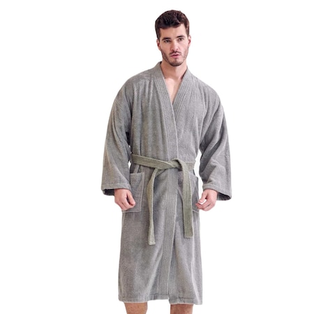 Towelsoft Unisex Men's Terry Gray Bathrobe One Size RM-MEN-TRY-SLV-OS