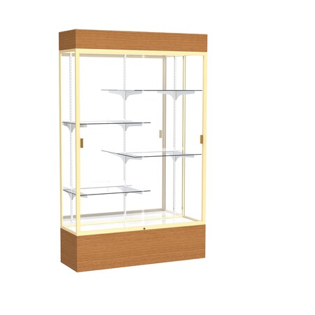 Ghent Lighted Floor Display Case 48x80x16, Mirror 2174MB-GD-MK