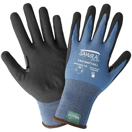 Globus Knit Cut Glove, Nitrile, Black, 8(M), PR CR215NFT-8(M)
