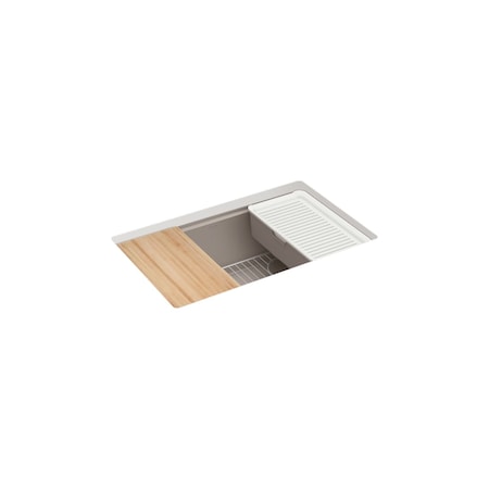 Kohler Billings 29 undermount single-bowl workstation kitchen sink Matte Taupe 33712-PC-CM3