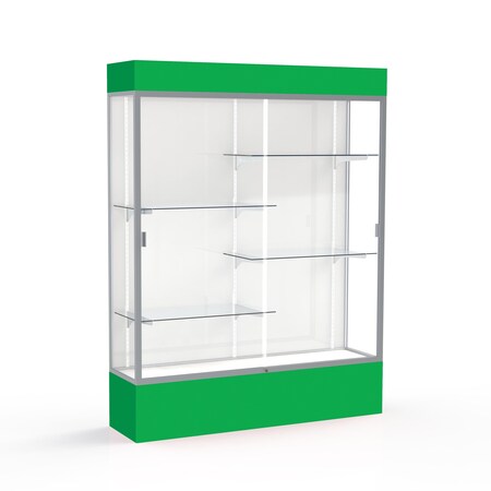 Ghent Lighted Floor Display Case 60x80x16, White, Satin 3175WB-SN-KG