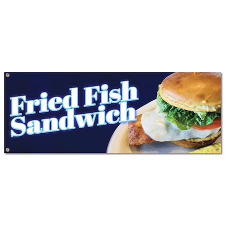 Signmission Fried Fish Sandwich, 18 Inch, Banner B-30379