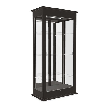 Ghent Lighted Floor Display Case 36x77x18, Sliding Doors, Mirror 694K-MB-EK