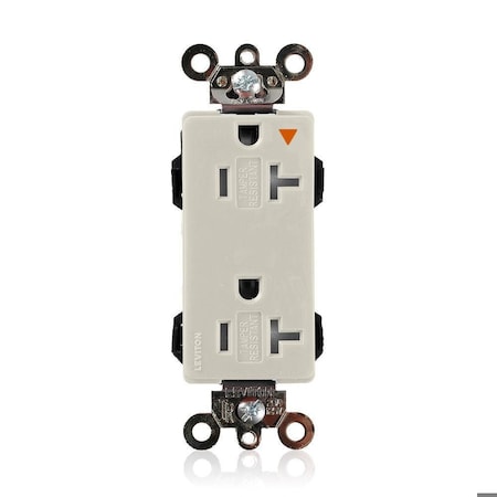 Leviton Straight Blade Receptacle, 5-20R, 20 A, 125V AC, Flush Mount, Isolated Ground MT163-IGT