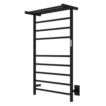 Anzzi Eve 8-Bar Stainless Steel Wall Mounted Towel Warmer in Matte Black TW-AZ012MBK