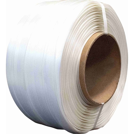 Encore Packaging Polyester Composite Strapping Coil - White, 3/4" x .03" x 1968', Regular Duty, 8" Core PC34COMP-2