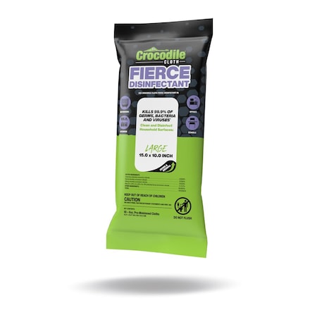 Crocodile Cloth FIERCE Disinfecting Wipes, Lemon Eucalyptus Scent, 10PK 9190-010