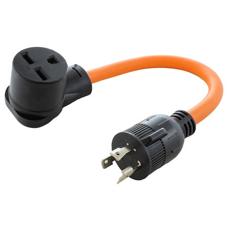 Ac Works Plug Adapter, STW, 6-30R, L6-30P, 1.5 ft., Orange L630630-018