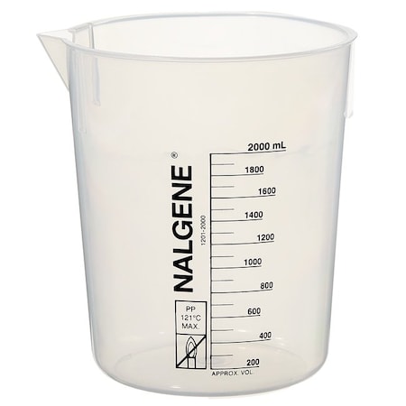 Nalgene Beaker, Plastic, Colorless, PK6 1201-2000