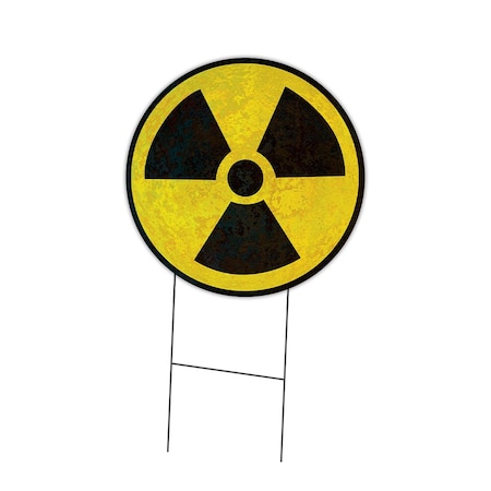 Signmission Radioactive Double Sided Corrugated Plastic Circle Yard Sign, 24" H, C-24-CIR-DS-WS- Radioactive C-24-CIR-DS-WS- Radioactive