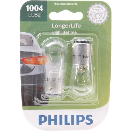 Philips LongerLife Incandescent Indicator Miniature Automotive Bulb, 2PK 1004LLB2